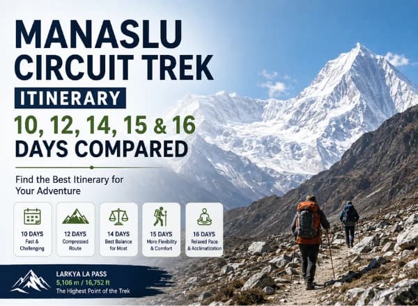 Manaslu Circuit Trek Itinerary: 10, 12, 14, 15 & 16 Days Compared